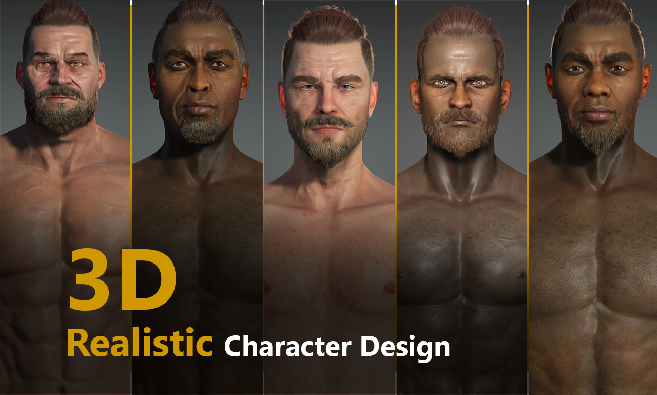 I will design 3D realistic character design and animation for your game and video